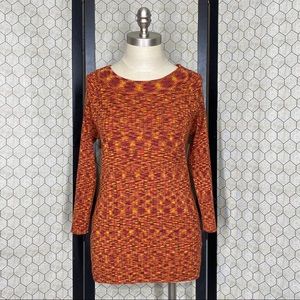 Hannah Multi Color Scoop Neck 3/4 Sleeve Ribbed Sweater